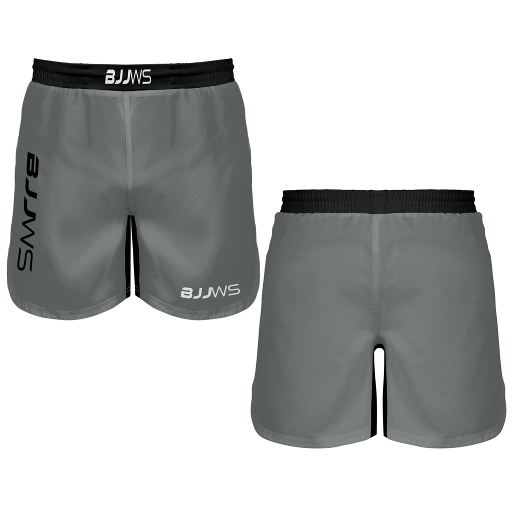 Grey BJJ Shorts - Pull-on fight shorts