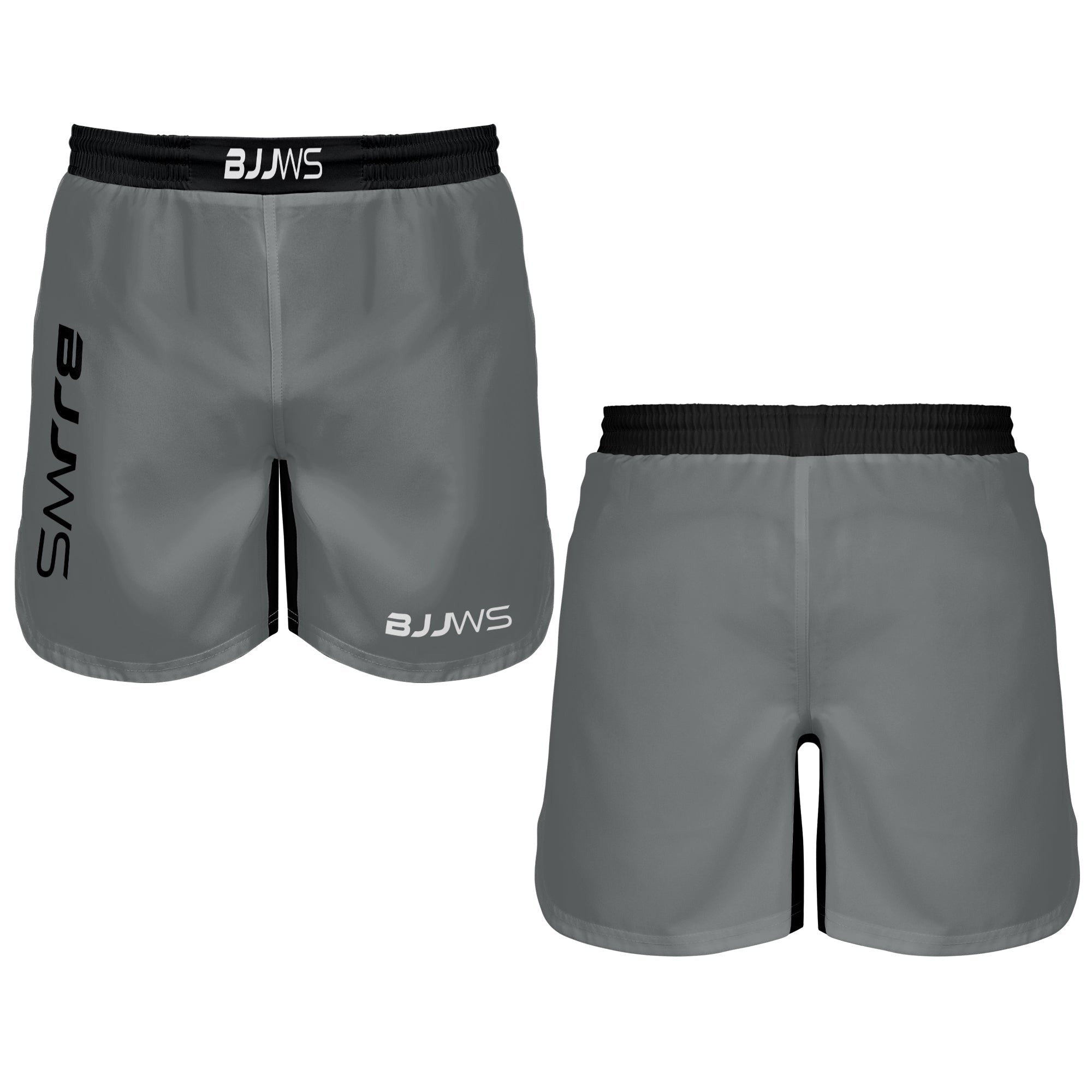 Grey BJJ Shorts - Pull-on fight shorts